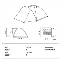 Tente De Camping - Alpinus REUS 4 - 4 Places -Quechua Boutique tente de camping alpinus reus 4 4 places 2