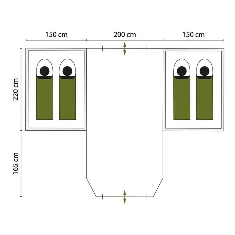 Tente Dôme Hammerfest 4 Plus - Camping - 2 Cabines - 4 Personnes - 2 Entrées 7 Tente Dôme Hammerfest 4 Plus - Camping - 2 Cabines - 4 Personnes - 2 Entrées – Image 7